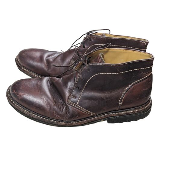 Johnston Murphy Shoes Ankle Boots Mens 9.5M Leather Brown Lace Up Casual Chukka main image 5